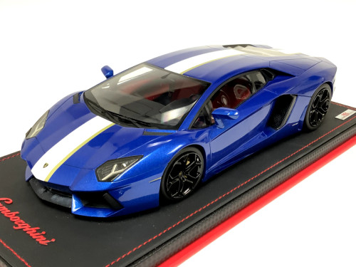 1/18 MR Collection Lamborghini Aventador LP700 Blue Balboni Stripe Car Model Limited 25 Pieces 1/18 MR Collection Lamborghini Aventador LP700 Blue Balboni Stripe Car Model Limited 25 Pieces