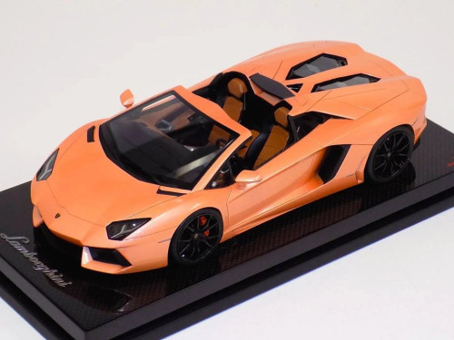 1/18 MR Collection Lamborghini Aventador LP700 Spider Peach Red Car Model Limited 25 Pieces 1/18 MR Collection Lamborghini Aventador LP700 Spider Peach Red Car Model Limited 25 Pieces