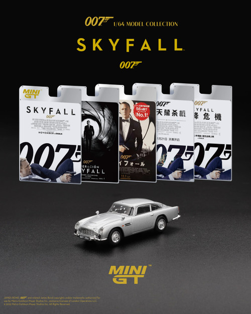 1/64 Mini GT Aston Martin DB5 “Skyfall” James Bond 007 (Silver) Diecast Car Model 1/64 Mini GT Aston Martin DB5 “Skyfall” James Bond 007 (Silver) Diecast Car Model