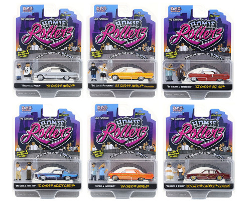 1/64 Greenlight x DGA 6-Car Set Homie Rollerz 2025 Series 1 Assortment Diecast Car Models 1/64 Greenlight x DGA 6-Car Set Homie Rollerz 2025 Series 1 Assortment Diecast Car Models