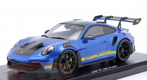 1/18 Dealer Edition Porsche 911 (992) GT3 RS Sonderwunsch Lauer Cashmere Blue Metallic Car Model 1/18 Dealer Edition Porsche 911 (992) GT3 RS Sonderwunsch Lauer Cashmere Blue Metallic Car Model