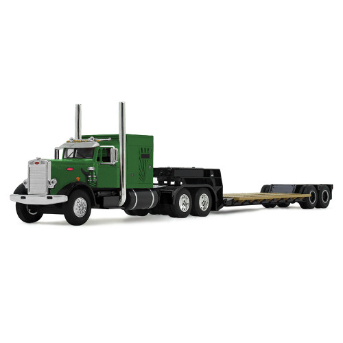 1/64 First Gear Peterbilt Model 351 (Green) with 60” Vintage Sleeper & Rogers Vintage Lowboy Trailer Diecast Model 1/64 First Gear Peterbilt Model 351 (Green) with 60” Vintage Sleeper & Rogers Vintage Lowboy Trailer Diecast Model