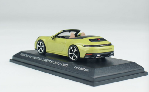 1/64 Minichamps 2025 Porsche 911 (992.2) Carrera Cabriolet (Metallic Yellow) Diecast Car Model 1/64 Minichamps 2025 Porsche 911 (992.2) Carrera Cabriolet (Metallic Yellow) Diecast Car Model
