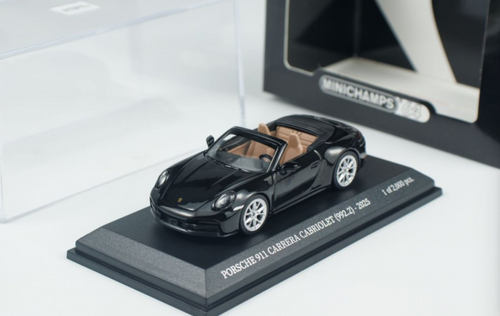 1/64 Minichamps 2025 Porsche 911 (992.2) Carrera Cabriolet (Black) Diecast Car Model 1/64 Minichamps 2025 Porsche 911 (992.2) Carrera Cabriolet (Black) Diecast Car Model