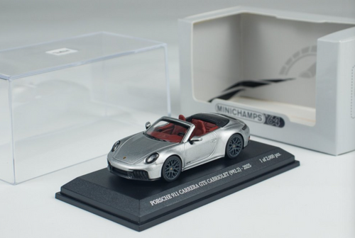 1/64 Minichamps 2025 Porsche 911 (992.2) Carrera GTS Cabriolet (Metallic Silver) Diecast Car Model 1/64 Minichamps 2025 Porsche 911 (992.2) Carrera GTS Cabriolet (Metallic Silver) Diecast Car Model