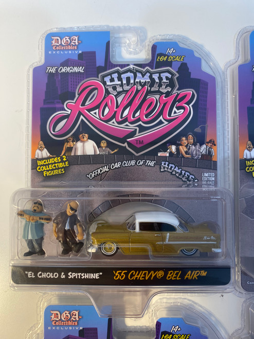 CHASE CARS 1/64 Greenlight x DGA 6-Car Set Homie Rollerz 2025 Series 1 Assortment Diecast Car Models CHASE CARS 1/64 Greenlight x DGA 6-Car Set Homie Rollerz 2025 Series 1 Assortment Diecast Car Models