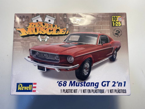Level 2 Model Kit 1968 Ford Mustang GT 2-in-1 Kit "Revell Muscle" 1/25 Scale Model by Revell Level 2 Model Kit 1968 Ford Mustang GT 2-in-1 Kit "Revell Muscle" 1/25 Scale Model by Revell