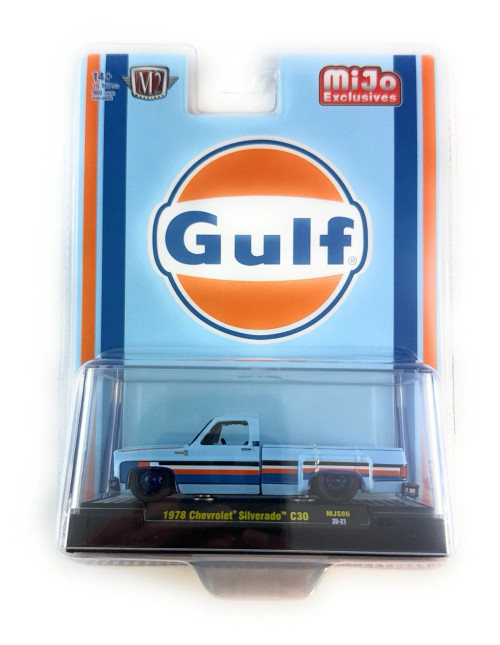 CHASE CAR 1/64 M2 Machines 1978 Chevrolet Silverado 30 Custom (Gulf Blue) Diecast Car Model CHASE CAR 1/64 M2 Machines 1978 Chevrolet Silverado 30 Custom (Gulf Blue) Diecast Car Model