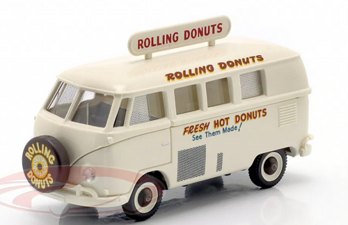 1/87 Wiking Volkswagen VW T1 (Type 2) Bus Rolling Donuts White Car Model 1/87 Wiking Volkswagen VW T1 (Type 2) Bus Rolling Donuts White Car Model