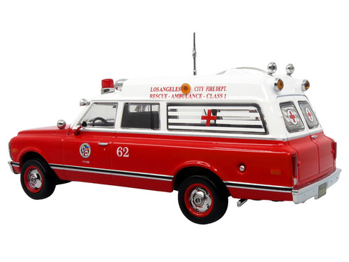 1969 Chevrolet C-10 Ambulance "Los Angeles City Fire Department" Red and White "5 Alarm" Series Limited Edition 1/50 Diecast Model by Iconic Replicas 1969 Chevrolet C-10 Ambulance "Los Angeles City Fire Department" Red and White "5 Alarm" Series Limited Edition 1/50 Diecast Model by Iconic Replicas