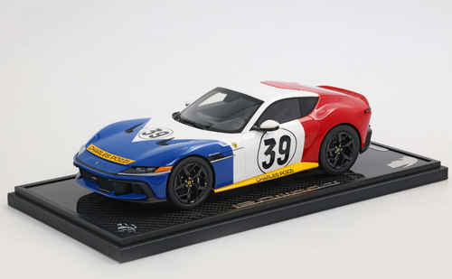 1/18 BBR Ferrari 12 Cilindri Coupe Special Tribute to Le Mans 1972 Car Model with Red Leather Case Limited 39 Pieces 1/18 BBR Ferrari 12 Cilindri Coupe Special Tribute to Le Mans 1972 Car Model with Red Leather Case Limited 39 Pieces