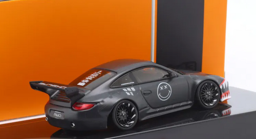 1/43 Ixo 2020 Porsche 911 (997) Old & New (Matte Black Shark Mouth) Diecast Car Model