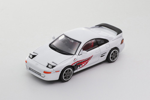 1/64 DCT Toyota MR2 (White with Shark Mouse) Diecast Car Model 1/64 DCT Toyota MR2 (White with Shark Mouse) Diecast Car Model