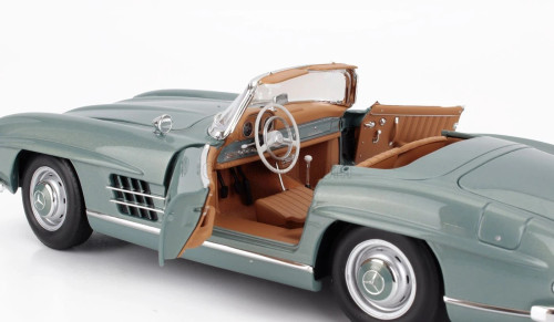 1/18 Dealer Edition 1957-1963 Mercedes-Benz 300 SL Roadster (W 198II) (Light Blue Green) Diecast Car Model