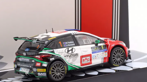 1/43 Ixo 2024 Hyundai i20 N Rally2 #1 winner rally Ceredigion BRC Racing Team Hayden Paddon, John Kennard Car Models