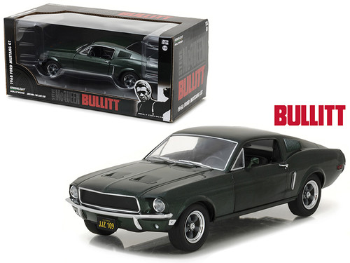 1968 Ford Mustang GT Fastback Green Steve McQueen "Bullitt" (1968) Movie 1/24 Diecast Model Car by Greenlight
