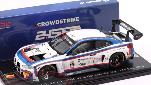 1/43 Spark BMW M4 GT3 EVO No.15 BMW Italia Ceccato Racing  24H Spa 2025  M. J. Tomasoni - F. Malvestiti - F. Jelmini - C. de Phillippi Car Model