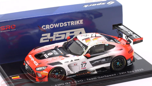 1/43 Spark Mercedes-AMG GT3 EVO No.17 M-AMG Team GetSpeed  24H Spa 2025  L. Stolz - J. Gounon - F. Schiller Car Model
