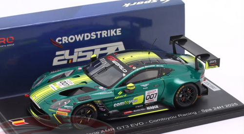 1/43 Spark Aston Martin Vantage AMR GT3 EVO No.007 Comtoyou Racing  24H Spa 2025  M. Drudi - N. Thiim - M. Sorensen Car Model