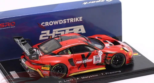 1/43 Spark Porsche 911 GT3 R (992) No.911 Pure Rxcing  24H Spa 2025  R. Lietz - A. Malykhin - T. Preining Car Model