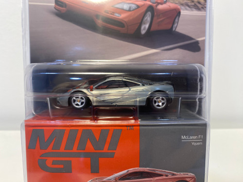 CHASE CAR 1/64 Mini GT McLaren F1 (Chrome Silver with Brown Mirrors) Diecast Car Model