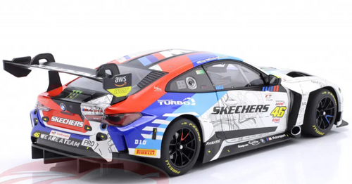 1/18 Minichamps 2024 BMW M4 GT3 #46 WRT 24h Spa Team WRT Raffaele Marciello, Maxime Martin, Valentino Rossi Diecast Car Model 1/18 Minichamps 2024 BMW M4 GT3 #46 WRT 24h Spa Team WRT Raffaele Marciello, Maxime Martin, Valentino Rossi Diecast Car Model