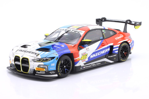 1/18 Minichamps 2024 BMW M4 GT3 #46 WRT 24h Spa Team WRT Raffaele Marciello, Maxime Martin, Valentino Rossi Diecast Car Model 1/18 Minichamps 2024 BMW M4 GT3 #46 WRT 24h Spa Team WRT Raffaele Marciello, Maxime Martin, Valentino Rossi Diecast Car Model