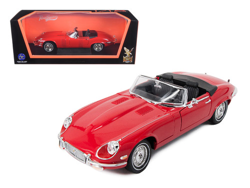 DAMAGED AS-IS 1971 Jaguar E Type Red 1/18 Diecast Model Car by Road Signature DAMAGED AS-IS 1971 Jaguar E Type Red 1/18 Diecast Model Car by Road Signature