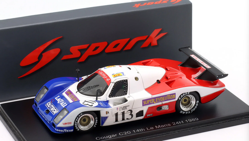 1/43 Spark Cougar C20 No.113 14th Le Mans 24H 1989 J.C. Anduret - P. Farjon - S. Kasuya Car Model