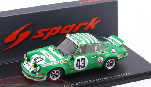 1/43 Spark Porsche Carrera RSR 2.8 No.43 Le Mans 24H 1973 G. Quist - J. Zink - M. Laub Car Model