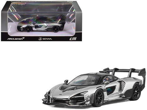 1/64 CM Model McLaren Senna GTR (Metallic Silver Grey) Diecast Car Model