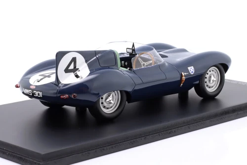 1/18 Spark Jaguar D Type No.4 Winner Le Mans 24H 1956 N. Sanderson - R. Flockhart Car Model