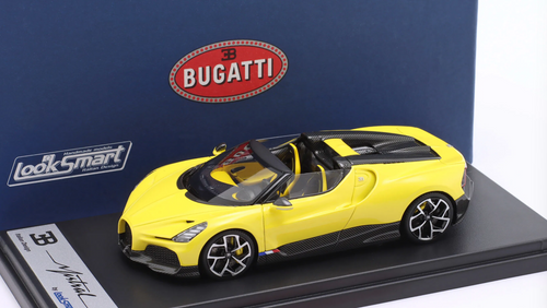 1/43 Looksmart 2022 Bugatti W16 Mistral (Yellow) Car Model 1/43 Looksmart 2022 Bugatti W16 Mistral (Yellow) Car Model
