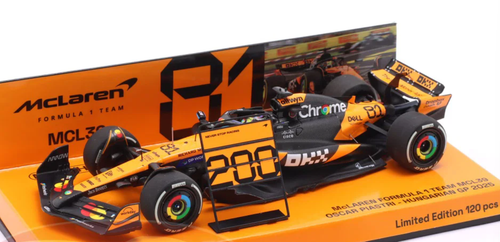 1/43 Minichamps 2025 Formula 1 McLaren F1 Team MCL39 Hungarian GP 2nd Place #81 Oscar Piastri Car Model
