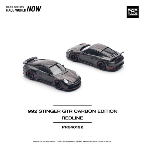 1/64 Poprace Porsche 911 992 Stinger GTR Carbon Edition with Red Line DIecast Car Model 1/64 Poprace Porsche 911 992 Stinger GTR Carbon Edition with Red Line DIecast Car Model