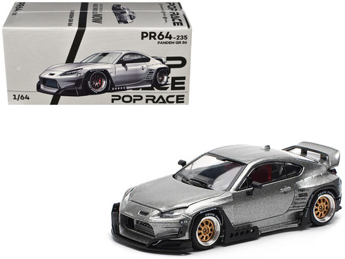 1/64 Poprace Toyota Pandem GR86 (Silver) DIecast Car Model