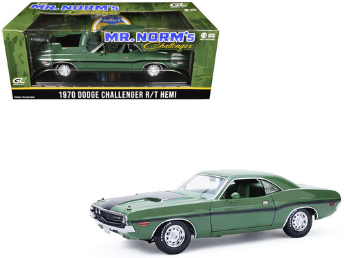 1/18 Greenlight 1970 Dodge Challenger RT Hard Top Hemi Mr. Norm’s (F8 Green) Diecast Car Model
