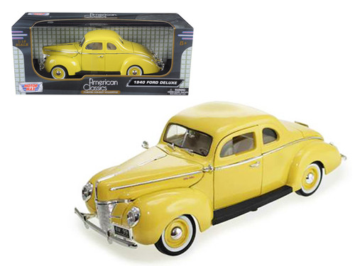 1/18 Motormax 1940 Ford Coupe Deluxe (Yellow) Diecast Car Model