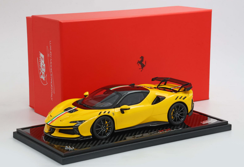 1/18 BBR Ferrari SF90 XX Stradale (Giallo Modena Yellow with Italian Stripe & Carbon Wheels) Car Model Limited 20 Pieces 1/18 BBR Ferrari SF90 XX Stradale (Giallo Modena Yellow with Italian Stripe & Carbon Wheels) Car Model Limited 20 Pieces