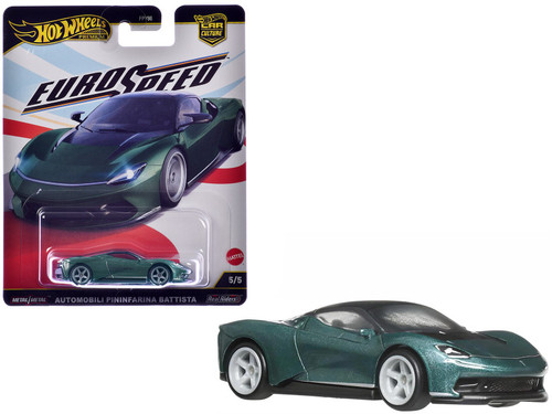 Automobili Pininfarina Battista Green Metallic with Black Top "Euro Speed" Series Diecast Model Car by Hot Wheels Automobili Pininfarina Battista Green Metallic with Black Top "Euro Speed" Series Diecast Model Car by Hot Wheels