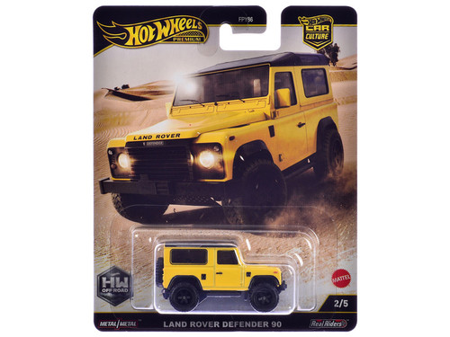 Land Rover Defender 90 Yellow with Black Top "HW Off Road" Series Diecast Model Car by Hot Wheels Land Rover Defender 90 Yellow with Black Top "HW Off Road" Series Diecast Model Car by Hot Wheels