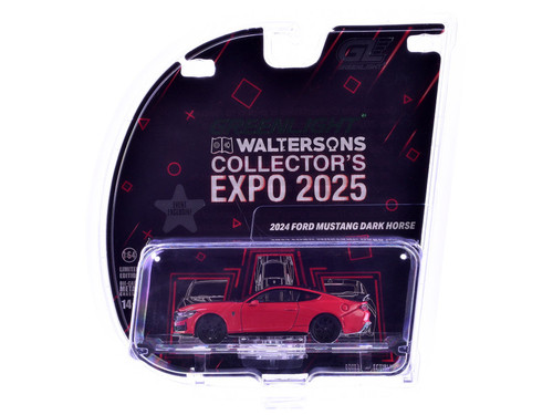 2024 Ford Mustang Dark Horse "Indiana" Red with Black Hood and Top "2025 Greenlight Waltersons Collector's Expo Exclusive" 1/64 Diecast Model Car by Greenlight 2024 Ford Mustang Dark Horse "Indiana" Red with Black Hood and Top "2025 Greenlight Waltersons Collector's Expo Exclusive" 1/64 Diecast Model Car by Greenlight