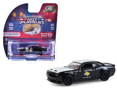 2020 Dodge Challenger SRT Hellcat "Texas Department of Public Safety" Black and White "Hot Pursuit" Series 47 1/64 Diecast Model Car by Greenlight 2020 Dodge Challenger SRT Hellcat "Texas Department of Public Safety" Black and White "Hot Pursuit" Series 47 1/64 Diecast Model Car by Greenlight