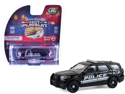 2023 Ford Police Interceptor Utility "Whitestown Police Dept. Whitestown IN" Black "Hot Pursuit" Series 47 1/64 Diecast Model Car by Greenlight 2023 Ford Police Interceptor Utility "Whitestown Police Dept. Whitestown IN" Black "Hot Pursuit" Series 47 1/64 Diecast Model Car by Greenlight