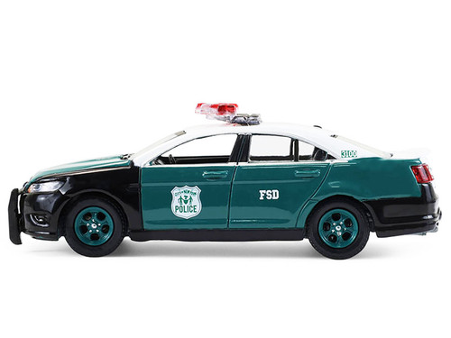 2014 Ford Taurus "New York Police Department (NYPD) Vintage Tribute Livery" Green and Black with White Top "Hot Pursuit" Series 47 1/64 Diecast Model Car by Greenlight 2014 Ford Taurus "New York Police Department (NYPD) Vintage Tribute Livery" Green and Black with White Top "Hot Pursuit" Series 47 1/64 Diecast Model Car by Greenlight