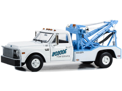 1969 Chevrolet C-30 Dually Wrecker Tow Truck "Roscoe Tow Service" White "Starsky and Hutch" (1975-1979) TV Series 1/18 Diecast Model Car by Greenlight 1969 Chevrolet C-30 Dually Wrecker Tow Truck "Roscoe Tow Service" White "Starsky and Hutch" (1975-1979) TV Series 1/18 Diecast Model Car by Greenlight