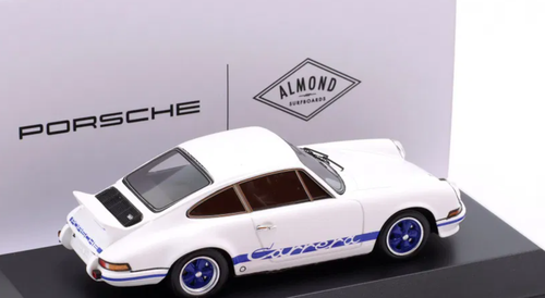 1/43 Dealer Edition Porsche 911 Carrera RS 2.7 (Grand Prix White & Blue) Car Model