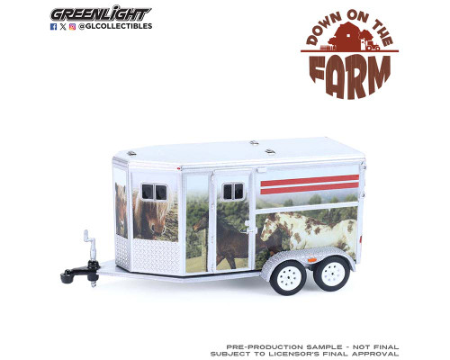 1/64 Greenlight Down On The Farm Series 11 Horse Trailer Custom Diecast Model 1/64 Greenlight Down On The Farm Series 11 Horse Trailer Custom Diecast Model