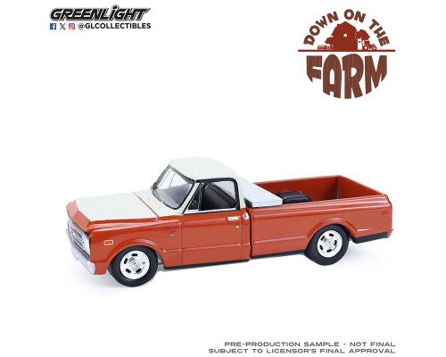 1/64 Greenlight 1968 Chevrolet C-10 Pickup Truck with Toolbox (Red & Cream Two-tone) Diecast Model 1/64 Greenlight 1968 Chevrolet C-10 Pickup Truck with Toolbox (Red & Cream Two-tone) Diecast Model