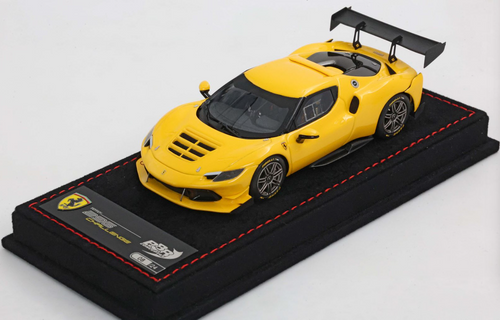 1/43 BBR Ferrari 296 Challenge (Giallo Modena Yellow) Car Model with Alcantara Base